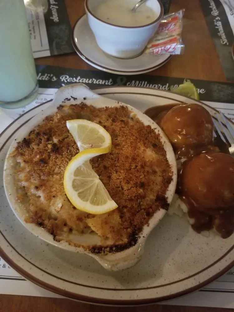 Baked Stuffed Haddock and Scallops