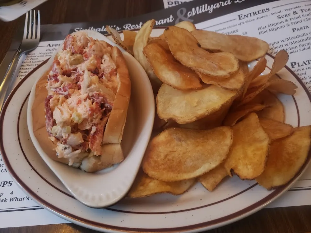 Lobster Roll with Home Made Chips